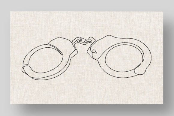 Handcuffs Embroidery Design