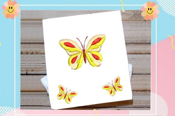 Multicolor Butterfly Embroidery